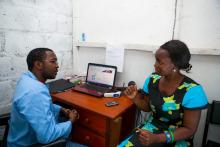 A private provider counsels a client on family planning options.
